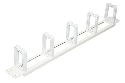 Listello Guidacavi Forato Per Armadi 19&#34; (1 Unita&#39;) Grigio Chiaro Con 5 Ganci