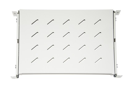 Ripiano Universale Per Armadio Rack Estraibile Su Binari Telescopici 1 Unita&#39; Grigio 350Mm.