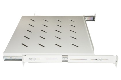 Ripiano Universale Per Armadio Rack Estraibile Su Binari Telescopici 1 Unita&#39; Grigio 350Mm.