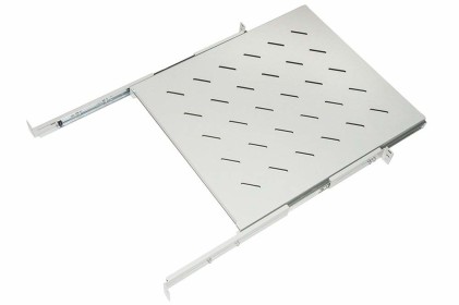 Ripiano Universale Per Armadio Rack Estraibile Su Binari Telescopici 1 Unita&#39; Grigio 550Mm.