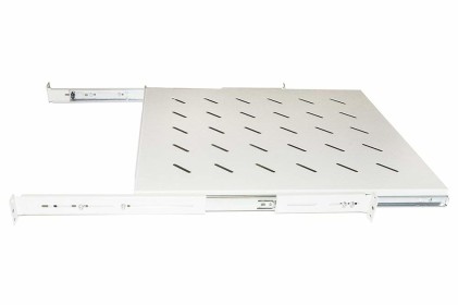 Ripiano Universale Per Armadio Rack Estraibile Su Binari Telescopici 1 Unita&#39; Grigio 550Mm.