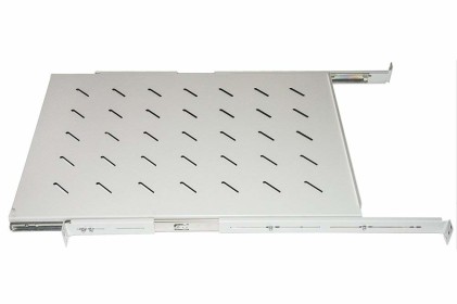 Ripiano Universale Per Armadio Rack Estraibile Su Binari Telescopici 1 Unita&#39; Grigio 650Mm.