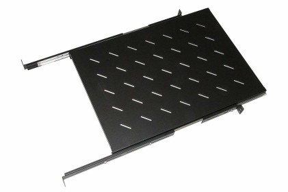 RIPIANO UNIVERSALE PER ARMADIO RACK ESTRAIBILE SU BINARI TELESCOPICI 1 UNITA  NERO 650MM.