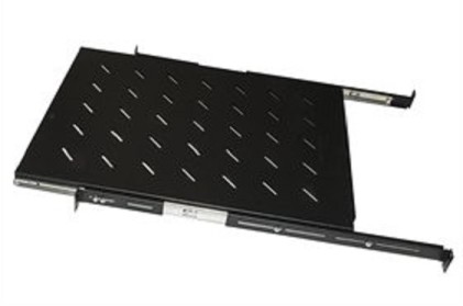 RIPIANO UNIVERSALE PER ARMADIO RACK ESTRAIBILE SU BINARI TELESCOPICI 1 UNITA  NERO 650MM.