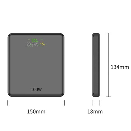 Leotec LEPOW100W20G batteria portatile Polimeri di litio (LiPo) 20000 mAh Nero