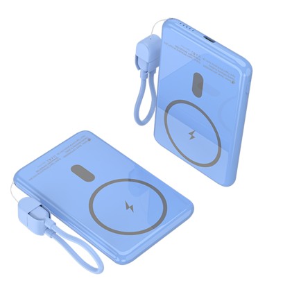 Leotec LEPOWW20W5B batteria portatile Polimeri di litio (LiPo) 5000 mAh Carica wireless Blu