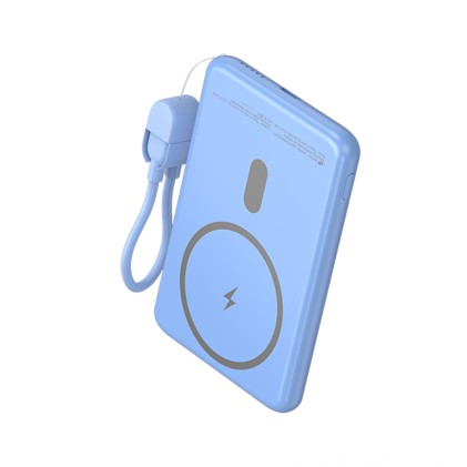 Leotec LEPOWW20W5B batteria portatile Polimeri di litio (LiPo) 5000 mAh Carica wireless Blu