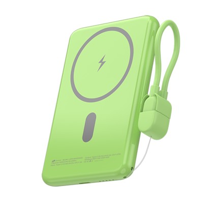 Leotec LEPOWW20W5G batteria portatile Polimeri di litio (LiPo) 5000 mAh Carica wireless Verde