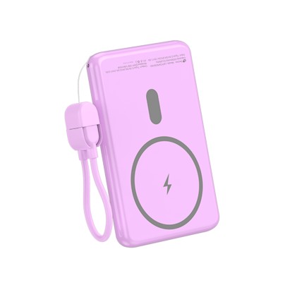 Leotec LEPOWW20W5P batteria portatile Polimeri di litio (LiPo) 5000 mAh Carica wireless Rosa