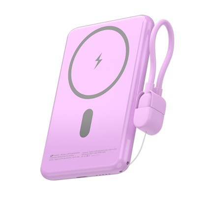 Leotec LEPOWW20W5P batteria portatile Polimeri di litio (LiPo) 5000 mAh Carica wireless Rosa