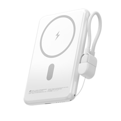 Leotec LEPOWW20W5W batteria portatile Polimeri di litio (LiPo) 5000 mAh Carica wireless Bianco