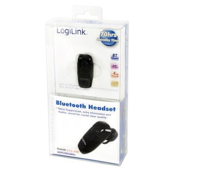 LogiLink Bluetooth V2.0 Earclip Headset Auricolare Wireless Musica e Chiamate Nero