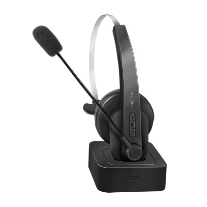 LogiLink BT0059 cuffia e auricolare Wireless A Padiglione Ufficio Bluetooth Base di ricarica Nero