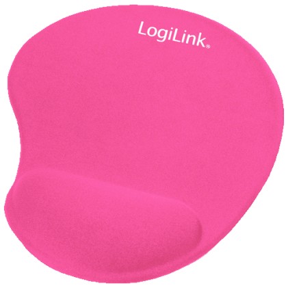 LogiLink Mousepad con poggiapolsi in gel di silicone, rosa