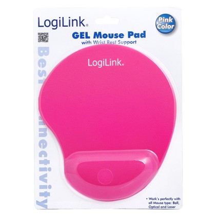 LogiLink Mousepad con poggiapolsi in gel di silicone, rosa