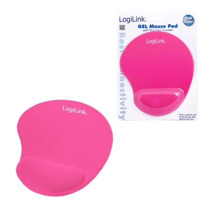 LogiLink Mousepad con poggiapolsi in gel di silicone, rosa