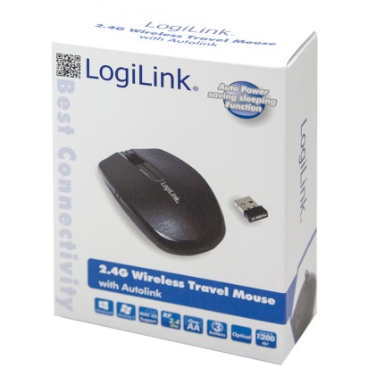 Mouse LogiLink 2,4 GHz Mini wireless ottico, 1200 dpi, black (ID0114)