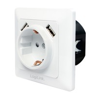 LogiLink PA0162 presa energia 2 x USB + CEE 7/3 Bianco