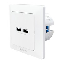 LogiLink PA0163 presa energia 2x USB Bianco