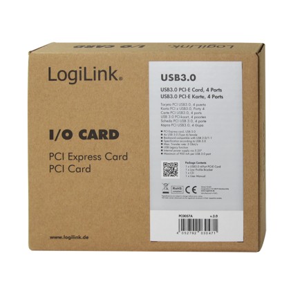 LogiLink PC0057A scheda di interfaccia e adattatore Interno USB 3.2 Gen 1 (3.1 Gen 1)