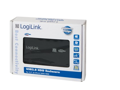 LogiLink UA0041B contenitore di unit&agrave; di archiviazione Nero 2.5" Alimentazione USB
