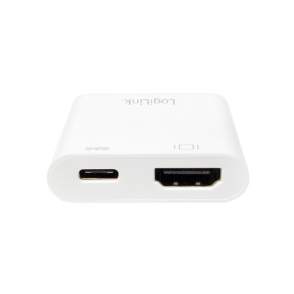 LogiLink 0.14m, 2xUSB-C/HDMI Bianco