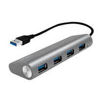 LOGILINK UA0307 LOGILINK - USB 3.0 hub, 4 port with card reader, aluminum casing, silver