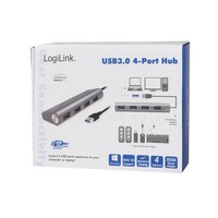 LOGILINK UA0307 LOGILINK - USB 3.0 hub, 4 port with card reader, aluminum casing, silver