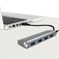 LOGILINK UA0307 LOGILINK - USB 3.0 hub, 4 port with card reader, aluminum casing, silver