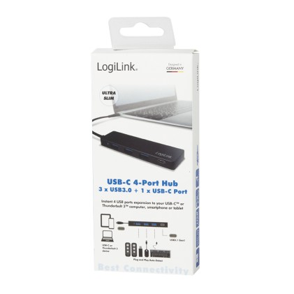 LogiLink UA0311 hub di interfaccia USB 3.2 Gen 1 (3.1 Gen 1) Type-C 5000 Mbit/s Nero