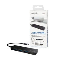LogiLink UA0311 hub di interfaccia USB 3.2 Gen 1 (3.1 Gen 1) Type-C 5000 Mbit/s Nero