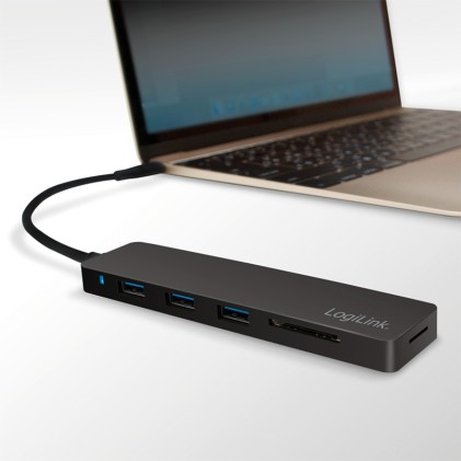 LogiLink UA0312 replicatore di porte e docking station per notebook USB 3.2 Gen 1 (3.1 Gen 1) Type-C Nero