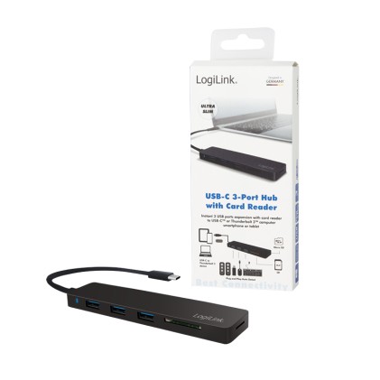 LogiLink UA0312 replicatore di porte e docking station per notebook USB 3.2 Gen 1 (3.1 Gen 1) Type-C Nero