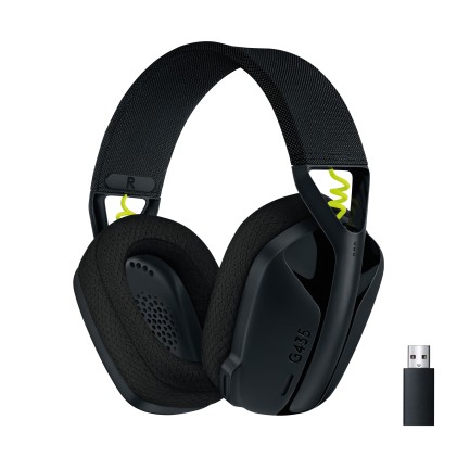 Logitech G Logitech G435 LIGHTSPEED Cuffie Gaming Wireless Bluetooth - Cuffie Over Ear Leggere, Microfoni Integrati, Batteria da 18 Ore, Compatibile con Dolby Atmos, PC, PS4, PS5, Smartphone. Nero