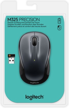 Mouse Log M325 Wireless Dark Silver Usb Logitech