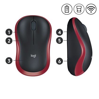 Logitech M185 mouse RF Wireless Ottico 1000 DPI Ambidestro