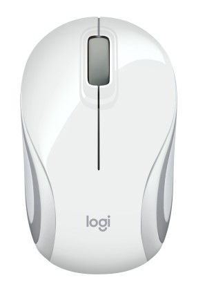 Mouse M187 Log Mini Cordless Bianco Grigio Logitech Usb Microreceiver