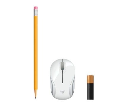 Mouse M187 Log Mini Cordless Bianco Grigio Logitech Usb Microreceiver
