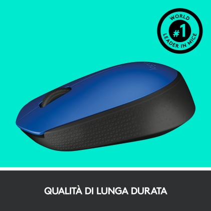 Logitech Mouse Wireless Ottico M171 Blu