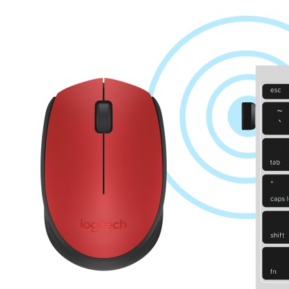 Mouse M171 Log Optical Usb Red Logitech Wireless