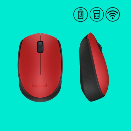 Mouse M171 Log Optical Usb Red Logitech Wireless