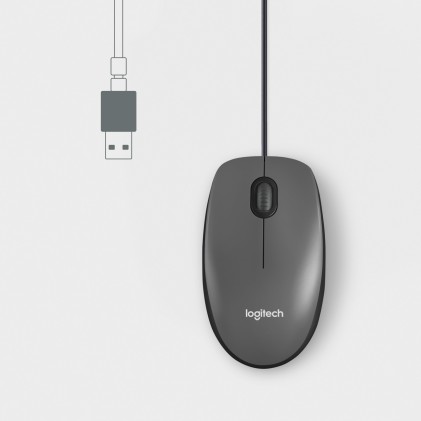 Logitech M100 mouse USB tipo A Ottico 1000 DPI Ambidestro