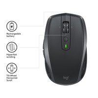 Logitech MX Anywhere 2S Wireless Mobile mouse Mano destra Wireless a RF + Bluetooth 4000 DPI
