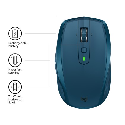 Logitech MX Anywhere 2S Wireless Mobile mouse Mano destra RF senza fili + Bluetooth 4000 DPI