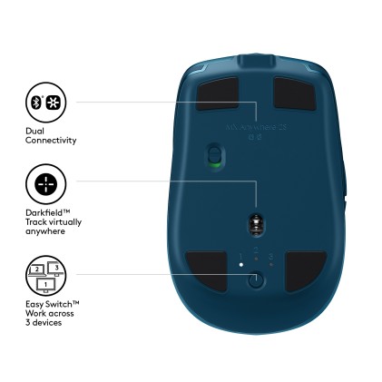 Logitech MX Anywhere 2S Wireless Mobile mouse Mano destra RF senza fili + Bluetooth 4000 DPI