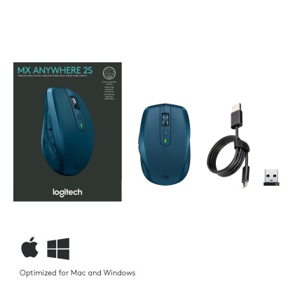 Logitech MX Anywhere 2S Wireless Mobile mouse Mano destra RF senza fili + Bluetooth 4000 DPI