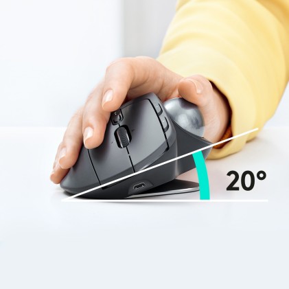 Logitech MX ERGO PLUS mouse Mano destra Wireless a RF + Bluetooth Trackball 440 DPI