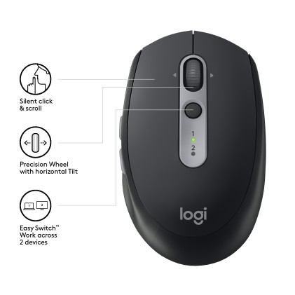 Logitech M590 Multi-Device Silent mouse Mano destra Wireless a RF + Bluetooth Ottico 1000 DPI