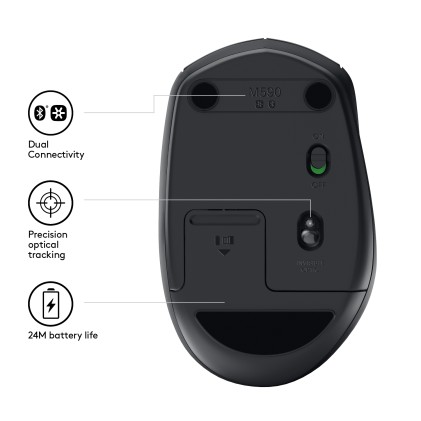 Logitech M590 Multi-Device Silent mouse Mano destra Wireless a RF + Bluetooth Ottico 1000 DPI