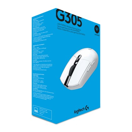 Mouse USB wireless Logitech G305 Lightspeed 12000 dpi - 5 pulsanti programmabili - Uso per destrimani - Bianco